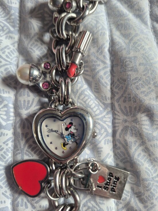 Mickey and Minnie Mouse charm bracelet watch main image 2